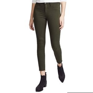 New L'agence Dark Green skinny Jeans with raw Hem
